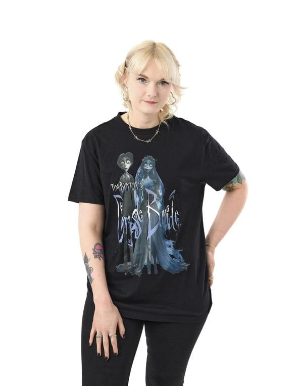 Corpse Bride Unisex Black Victor and Emily Short Sleeved T-Shirt