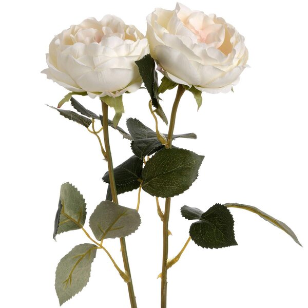 Wyld Haus Set of 3 Artificial Flowers White Garden Rose Sprays
