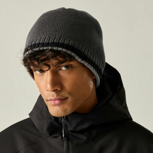 Regatta Mens Balton IV Beanie - Black/Dark Grey/Misty Grey