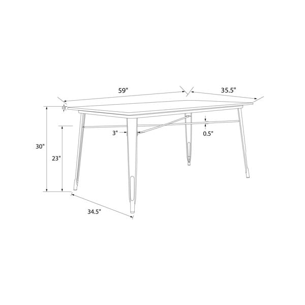 Dorel Home Fusion Rectangular Dining Table in Black