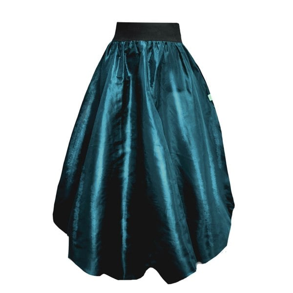 Frock Tales Enoki Puffball Skirt In Teal Taffeta