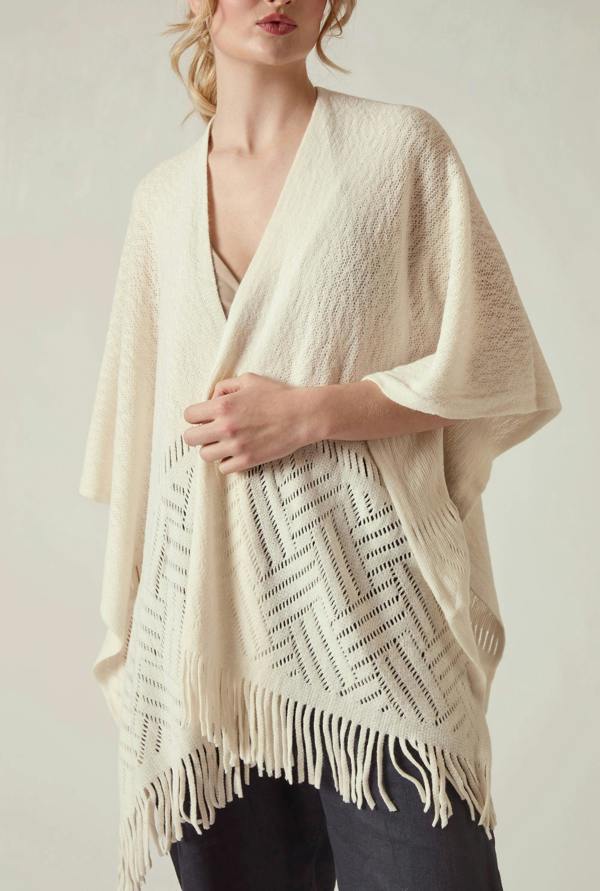 James Lakeland Cream Pointelle Knit Kaftan