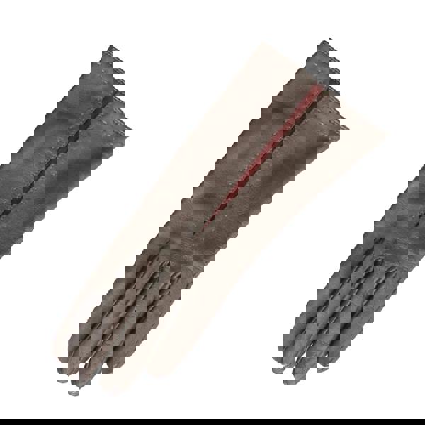 Eastern Counties Leather Womens Sadie Contrast Panel Gloves - Elephant/Oxblood