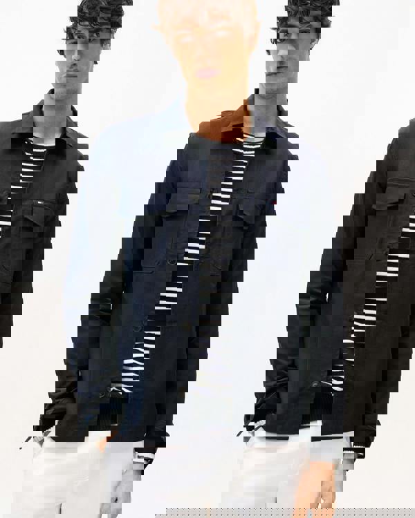 Tommy Hilfiger Cotton Nylon Mens Shirt Jacket - Desert Sky