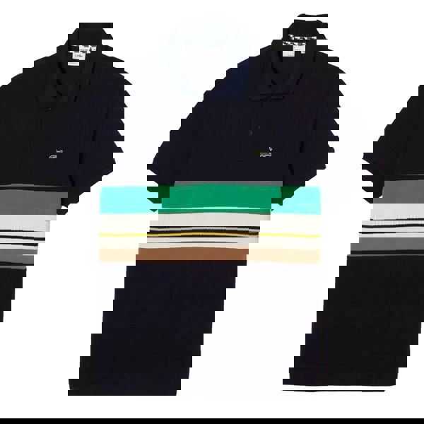 Lacoste Mens French Made Contrast Striped Polo Shirt - Blue