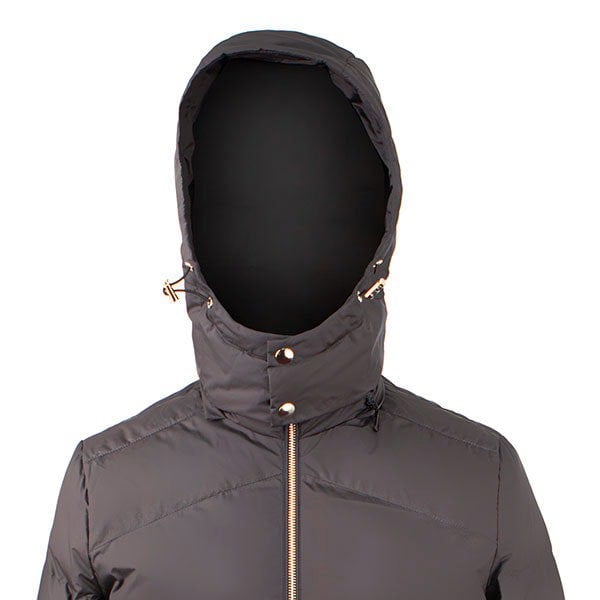 David WeJ Warrington Padded Jacket with Detachable Hood. Black