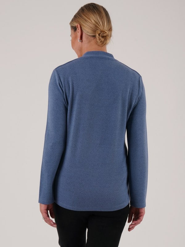 PennyPlain Hi Back V Long Sleeve   - Sky