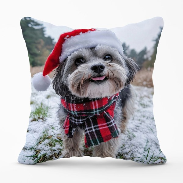 Warren Reed Christmas Lhasa Apso Cushion