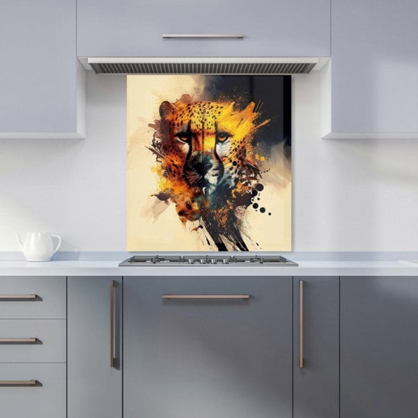 Warren Reed - Designer Cheetah Face Splashart Kitchen Splashback