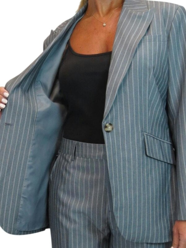 Paulo Due Women's Pinstripe 2 Piece Trouser Suit Tailored Blazer