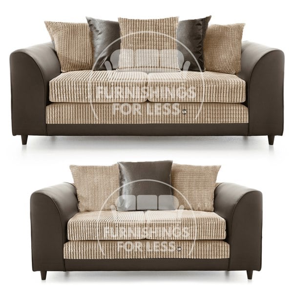 Luca Mixed Fabric Sofa Suite - Scatter Back