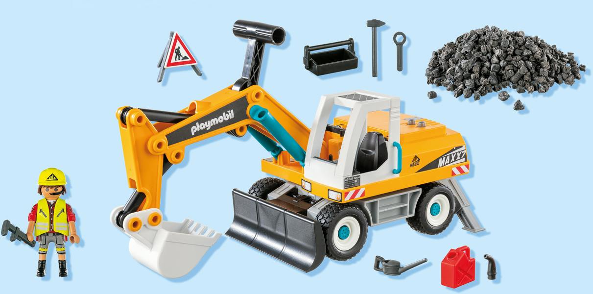 Playmobil Action Heroes Large Excavator Construction Toy