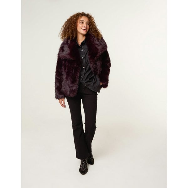 Blue Vanilla Short Faux Fur Coat