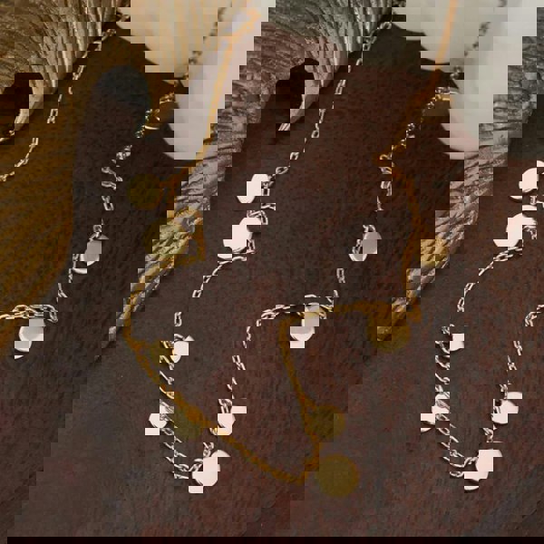 Ania Haie Geometry Class 14ct Gold Plated Multi Disc Necklace N005-01G