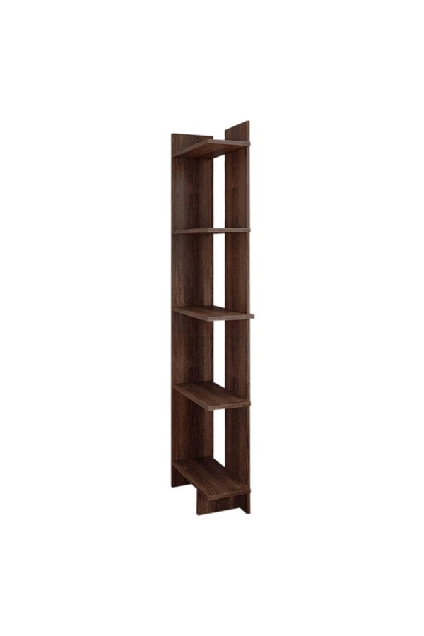 Living and Home 5 Tier Regin Wood Corner Bookcase