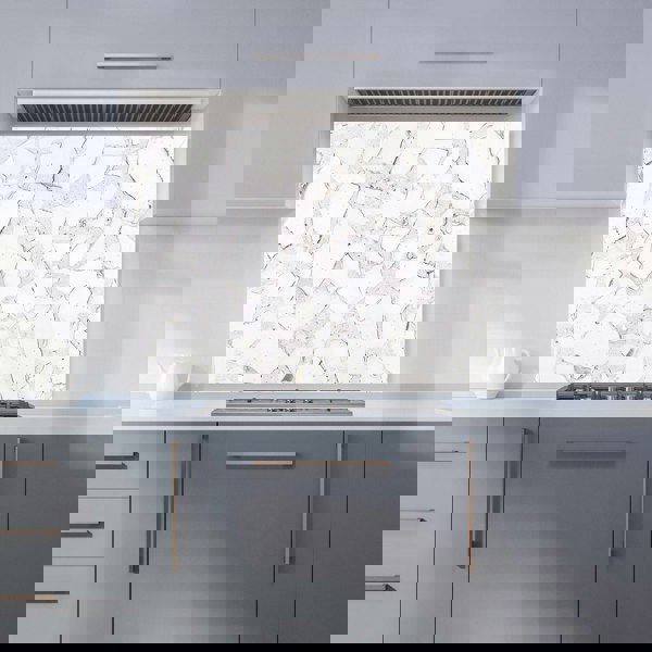 Warren Reed - Designer Chunky White Quartz Effect Kitchen Splashback