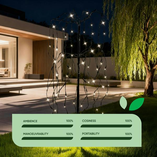 Gardenwize Solar Tree Light – Willow Tree with 200 LED Lights