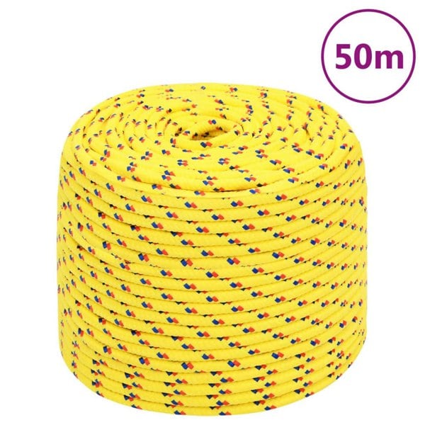 Berkfield Boat Rope Yellow 8 mm 50 m Polypropylene