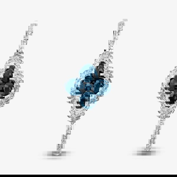 T. H. Baker 9ct White Gold Sapphire & Diamond Quatrefoil Shaped Cluster Ring PR10950 SA