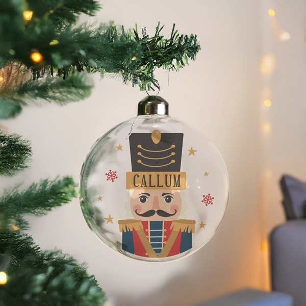 Personalised Memento Company Personalised Nutcracker Christmas Glass Bauble