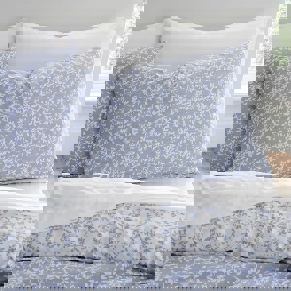 Bianca Shadow Leaves 200 Thread Count Cotton Reversible Duvet Cover Set