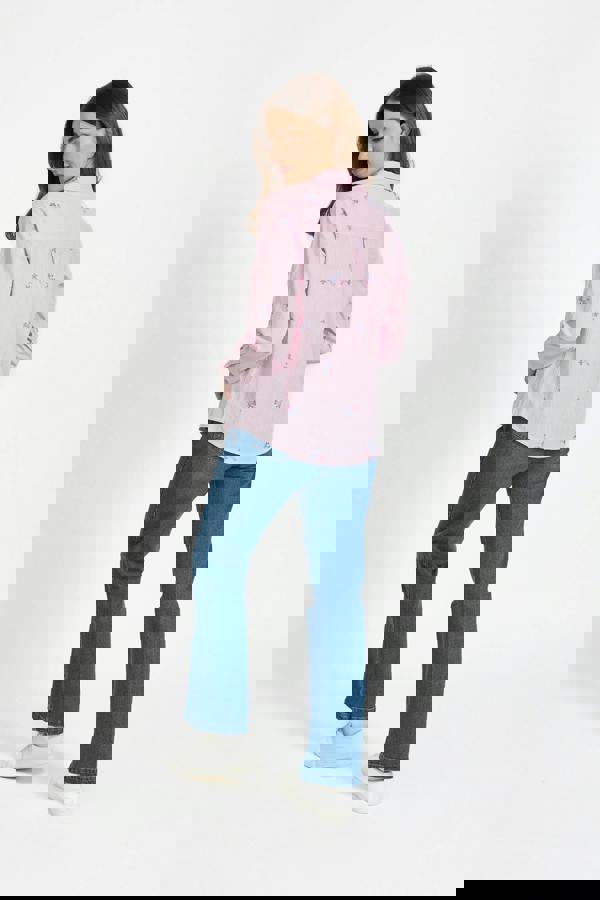 Mudflower Floral Embroidered Stripe Shirt