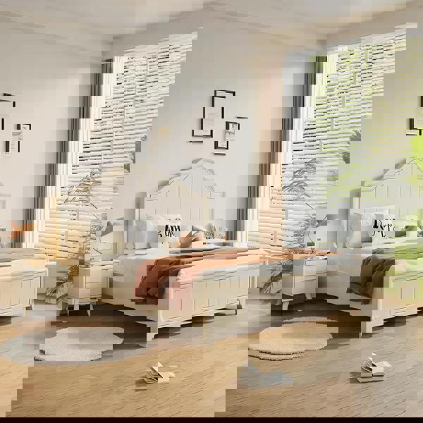 Agnes King Size / Super King Size Bed With Storage, Cream-Weilai Concept-Weilai Concept