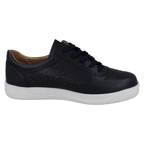 DB Shoes Ladies DB Shoes Floral Cut Out Leather Trainers Kaunas