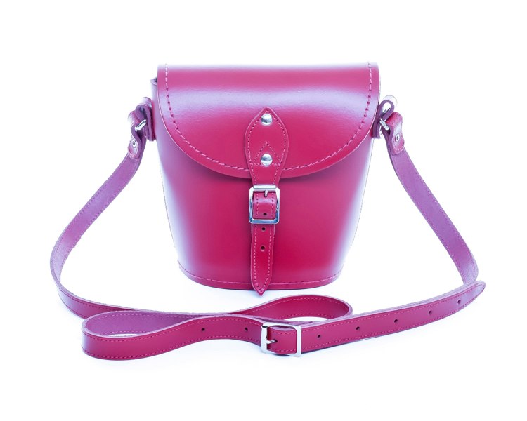 Zatchels Handmade Leather Barrel Bag - Magenta