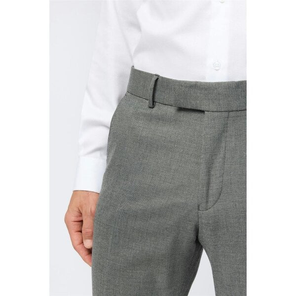Antique Rogue Slim Fit Grey Texture Stretch Trousers