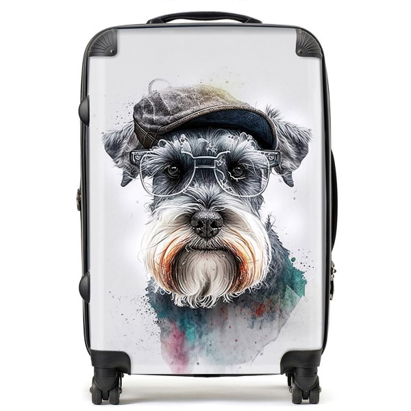 Warren Reed Miniature Schnauzer Dog Splashart Suitcase