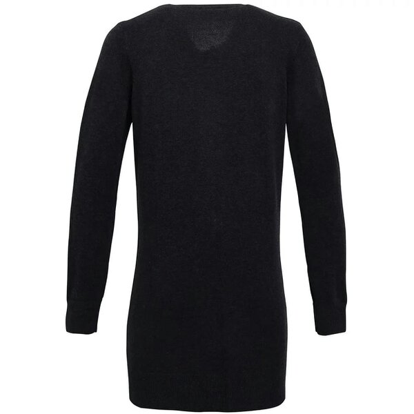 Premier Womens/Ladies Longline V Neck Cardigan - Black