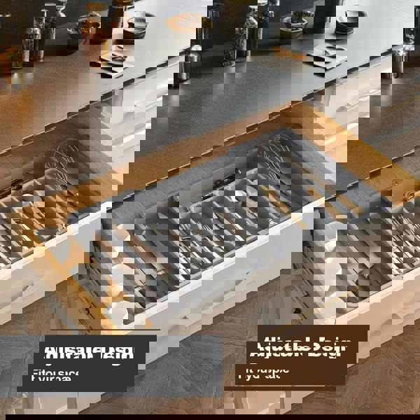 MANTRARAJ Cutlery Drawer Organiser Plastic Expandable Kitchen Drawer Organiser Cutlery Tray Utensil Tray