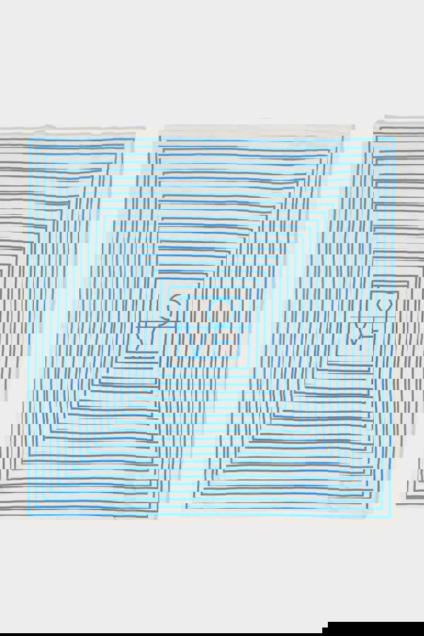 GWD Square Silk Scarves, Blue and Olive