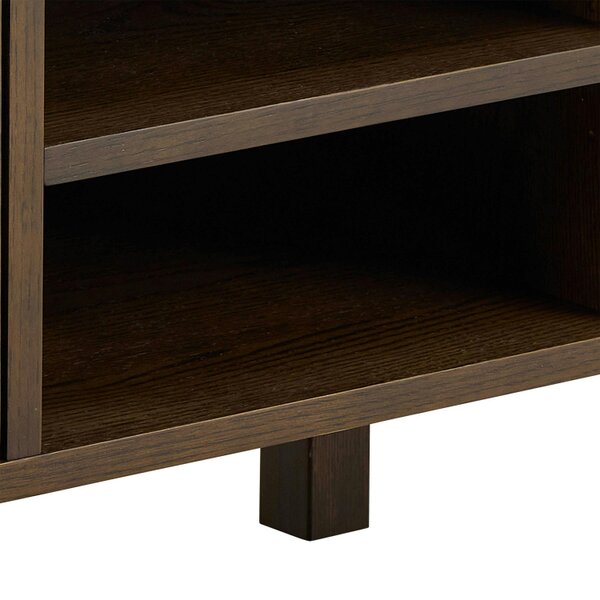 Wyld Haus Cork Oak Veneer TV Unit with Cream Ceramic Top 2 Drawers 2 Shelves