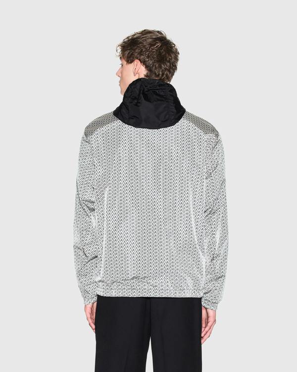 Armani Exchange Mens AX Pattern Reversible Jacket - Cream/Black M0245 - CHO - Designer Mens Light Jackets
