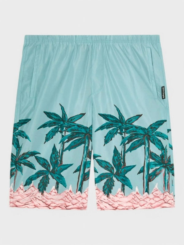 Palm Angels Palms Row Long Swimshorts 'Light Blue' - Supplied FashionPalm Angels