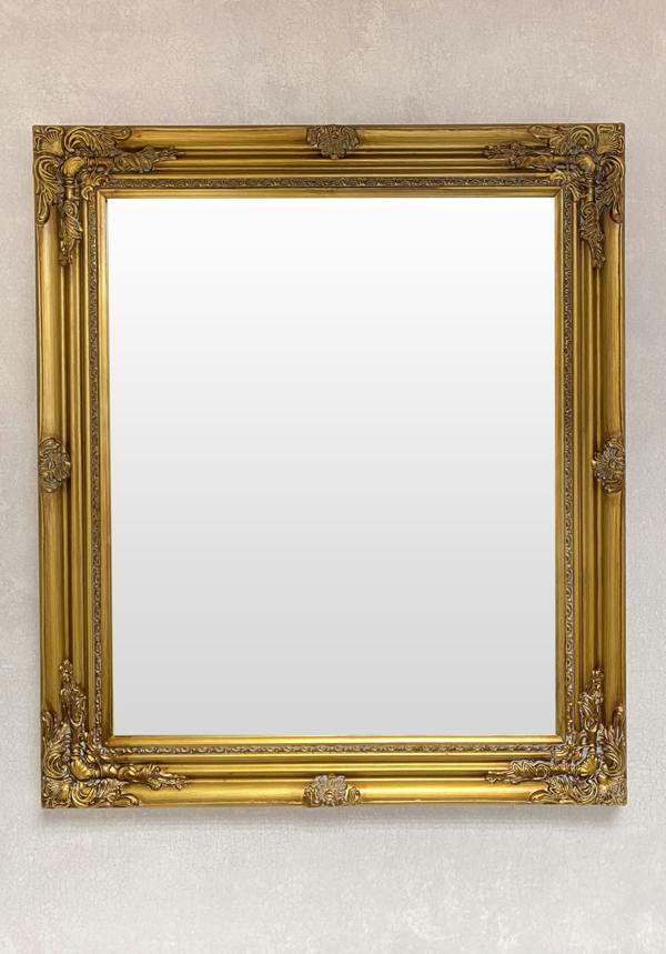 Downton Interiors Antique Gold Wood Frame Wall Mirror 73cm x 63cm