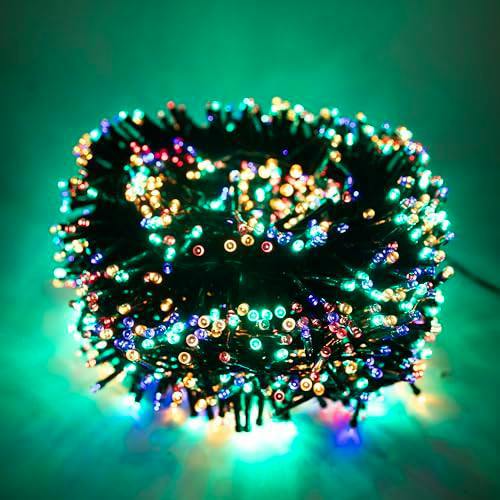 Compact Multicolour Green Cable Christmas String Lights with 8 Effects, Timer and Memory image 8