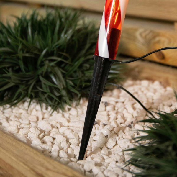 Samuel Alexander 62cm Set of 4 Light up Christmas Candy Cane Garden Path Lights with 40 Rainbow LEDs
