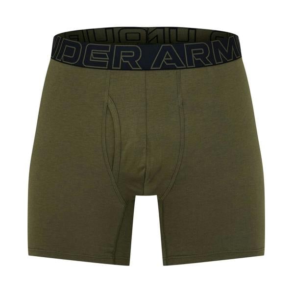 Under Armour Mens Performance Boxer Briefs (Pack of 3) - Black/Green - 