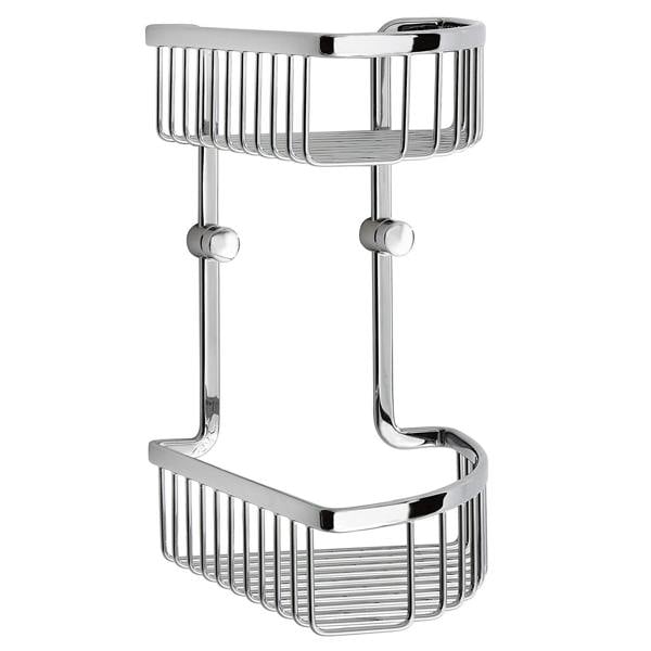 Polished chrome double corner shower basket