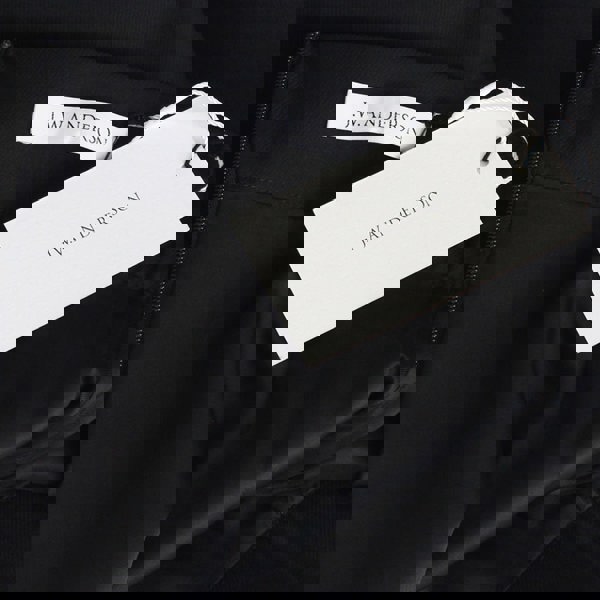 J W Anderson black cotton-blend skirt in an A-line cut with drawstring gathering to hemline