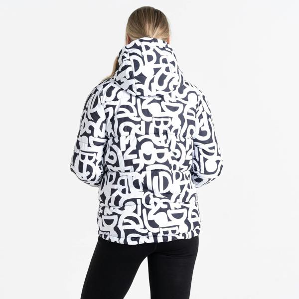 Dare 2B Womens/Ladies Society Graffiti Padded Jacket - Black/White - 