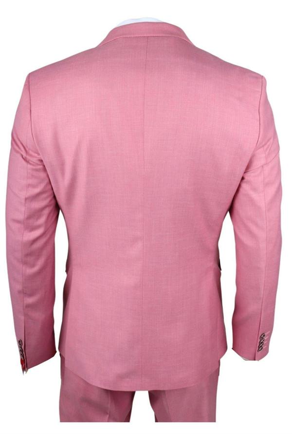 Infinity Leather Men's 3 Piece Pink Tailored Fit Party Suit Race Day