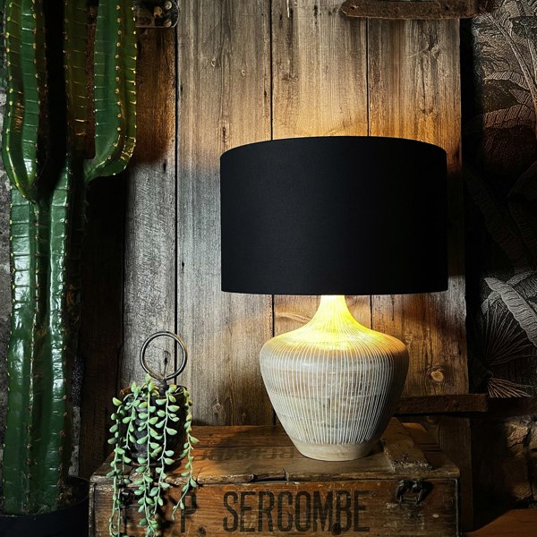 Love Frankie black cotton lampshade copper lining liamp