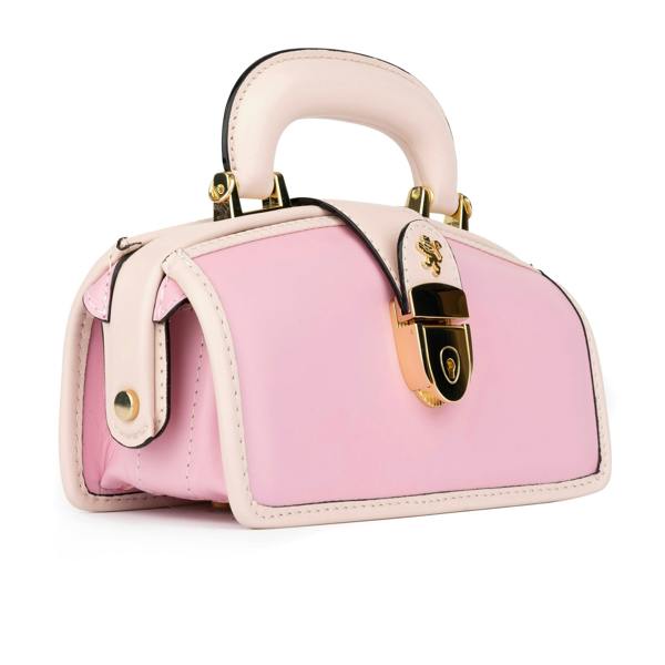 Embassy London Gazelle Mini - Pink & Pink - Women’s mini patent leather top handle & crossbody bag