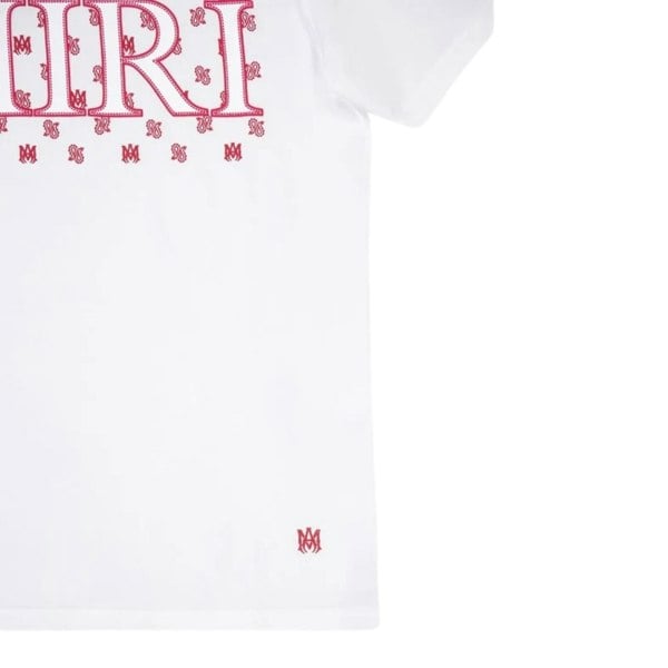 Amiri MA Paisley Logo White T-Shirt XL