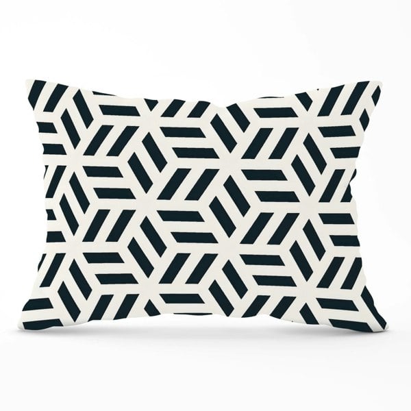 Warren Reed Geometric Monochrome Hexagonal Pattern Cushions