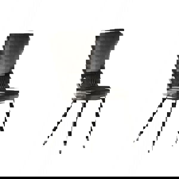 Life Interiors Single New York Modern Velvet Dining Chair - High Back Design with Black Metal Legs, Stylish & Comfortable Seating for Dining or Office